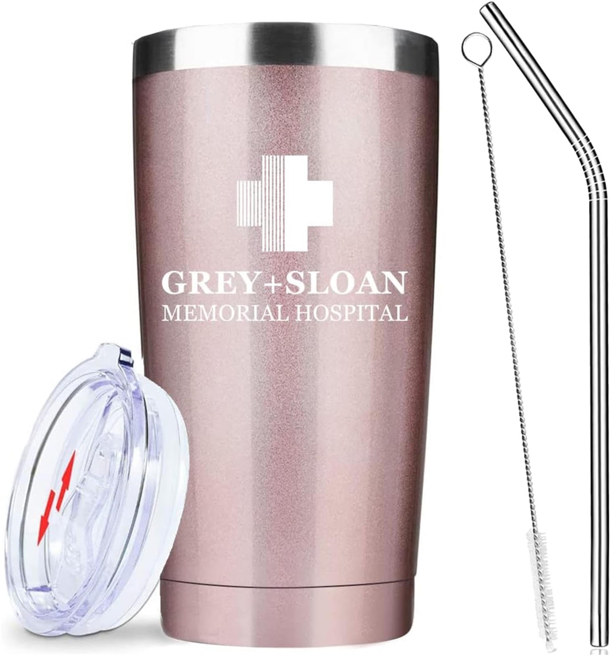 ATHAND Greys Anatomy Edelstahlbecher - Isolierter Doppelwandiger Reisebecher Mit Deckel, Eisgekühlt - Kaffeetasse, Geschenk Für Krankenschwestern