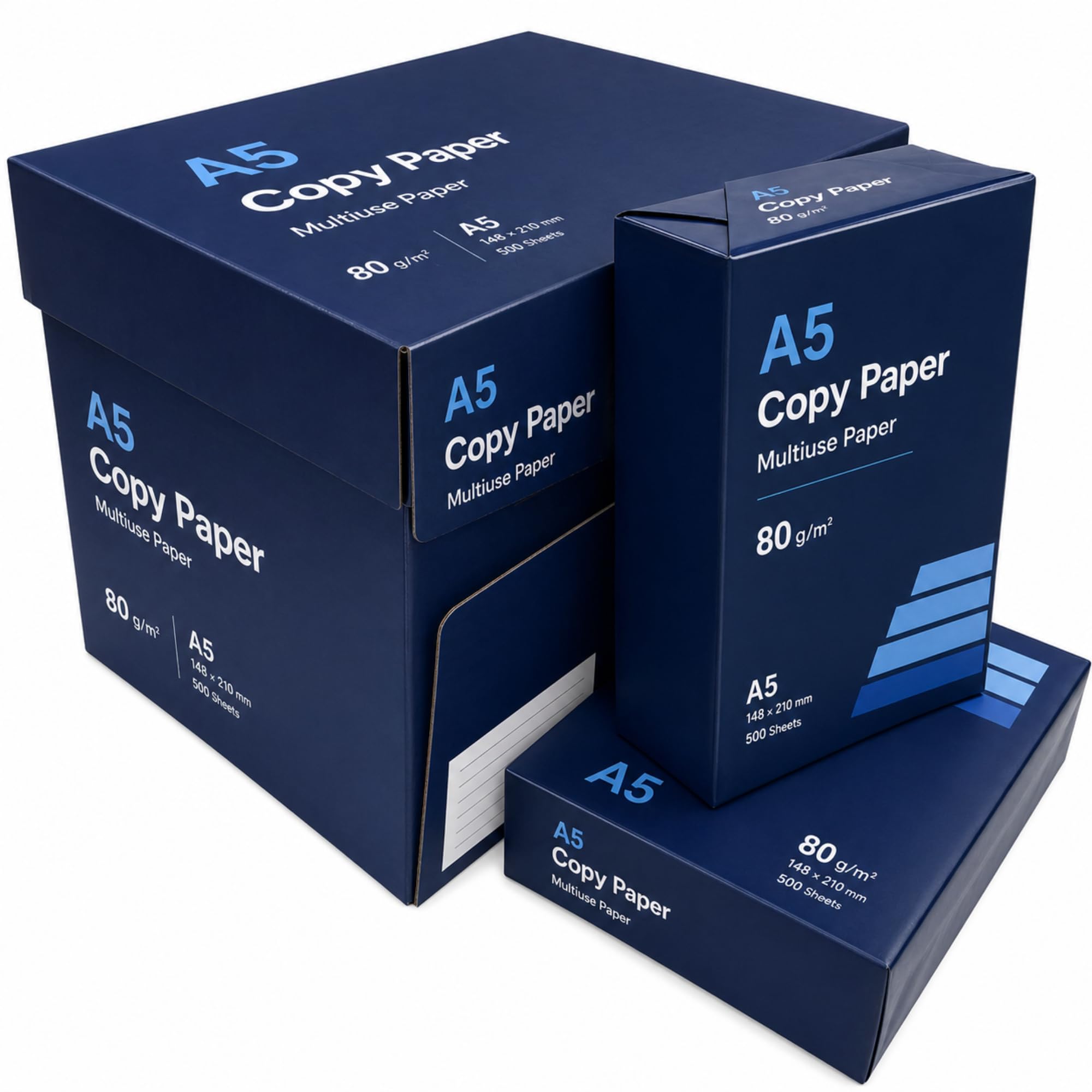 Carta Stampante A5 80 g/m² 500 Fogli Risme - TOTALE 2000 Fogli 14,8 x 21 cm per Farmacia e Ricette Mediche