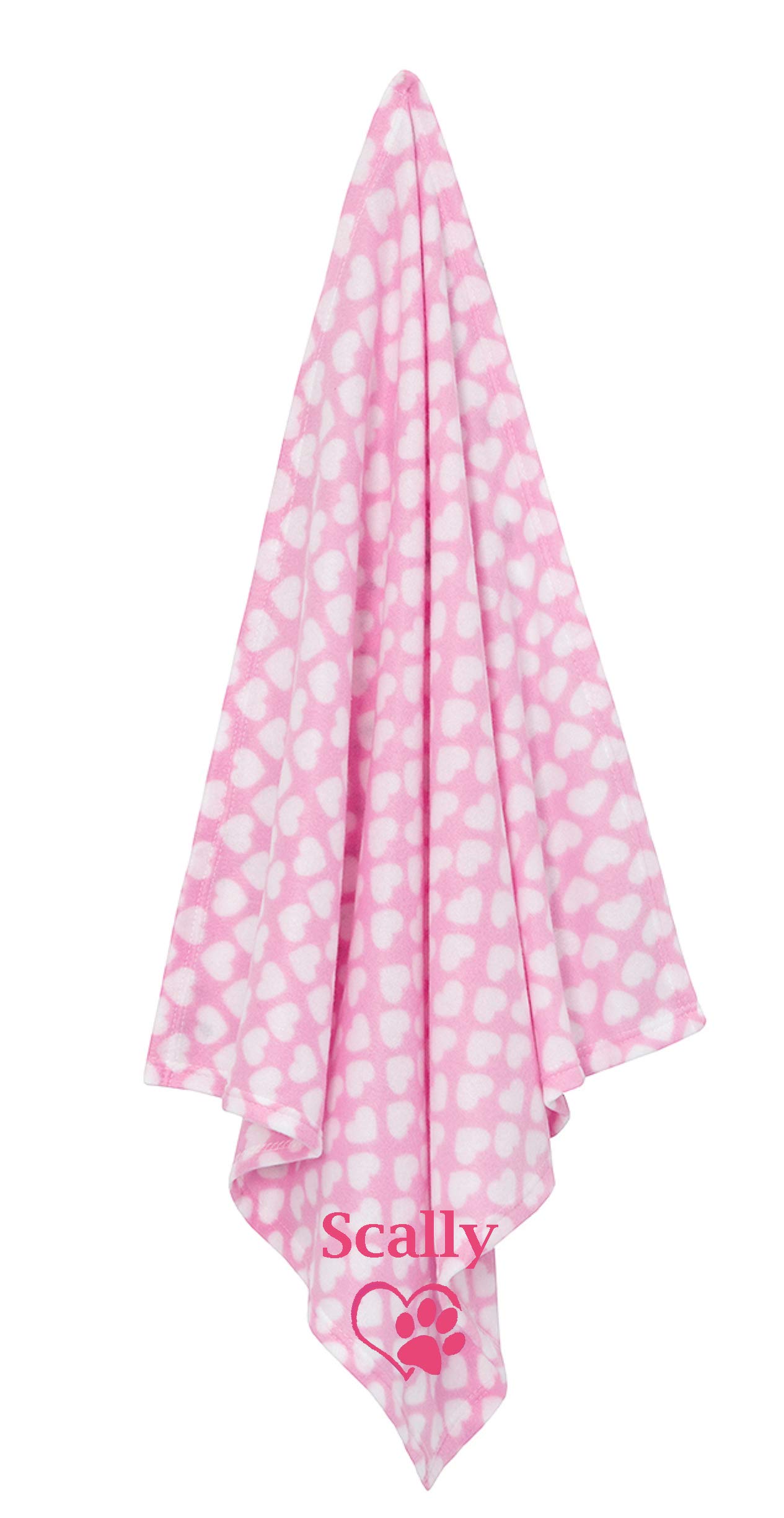 The Pyjama Party Personalised Pet Blankets Comforters Ideal For New Puppy or Kitten (Pink Heart) โ image 1