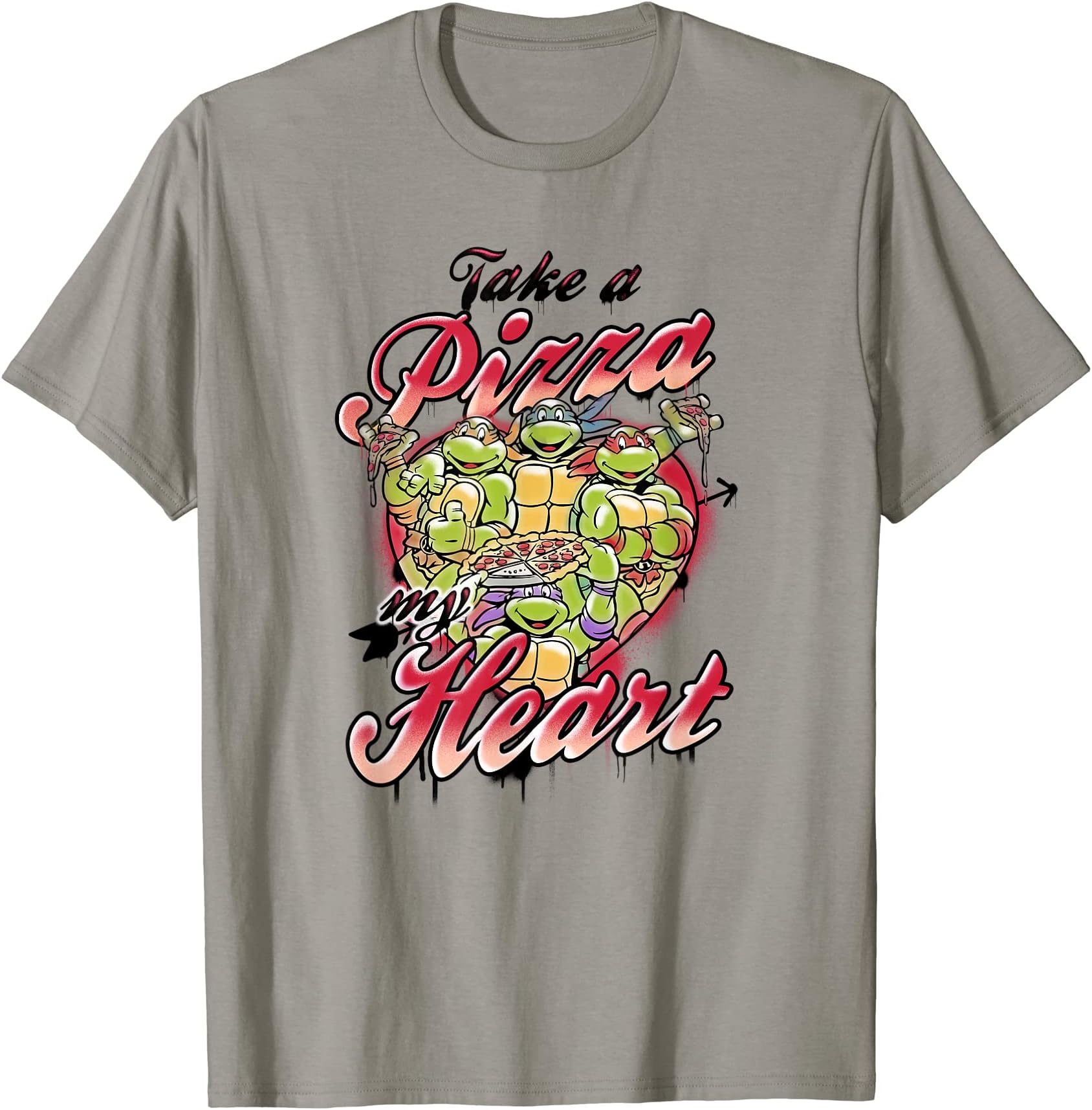 Teenage Mutant Ninja Turtles Valentine's Day Pizza Heart T-ShirtOEKO-TEX STANDARD 100