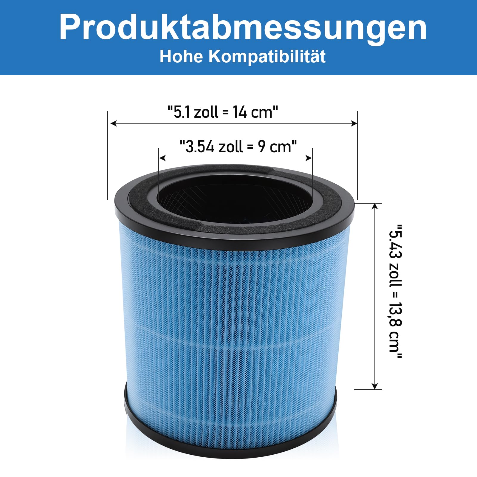 2 Stück Blaue Ersatzfilter, 4-Stufiges Filtersystem, Hergestellt aus Aktivkohle, Ersatz für AIRTOK AP0601 Luftreiniger