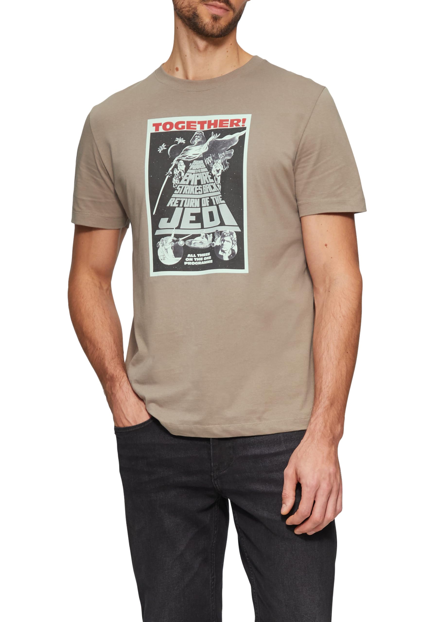 s.Oliver Men's 2156484 T-Shirt with Starwars Print, 83D1, L
