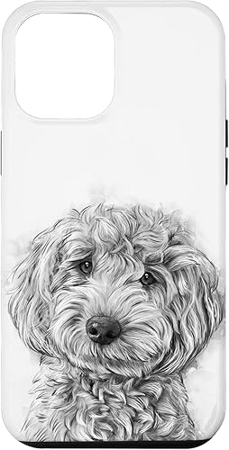 iPhone 12 Pro Max Golden Doodle Retrato lindo perro ilustración caso de regalo