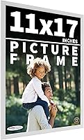 Vista 100 de Poster Palooza Marco de fotos de madera de pino macizo blanco de 18 x 8 Acrílico UV, respaldo de tablero de espuma y accesorios para colgar