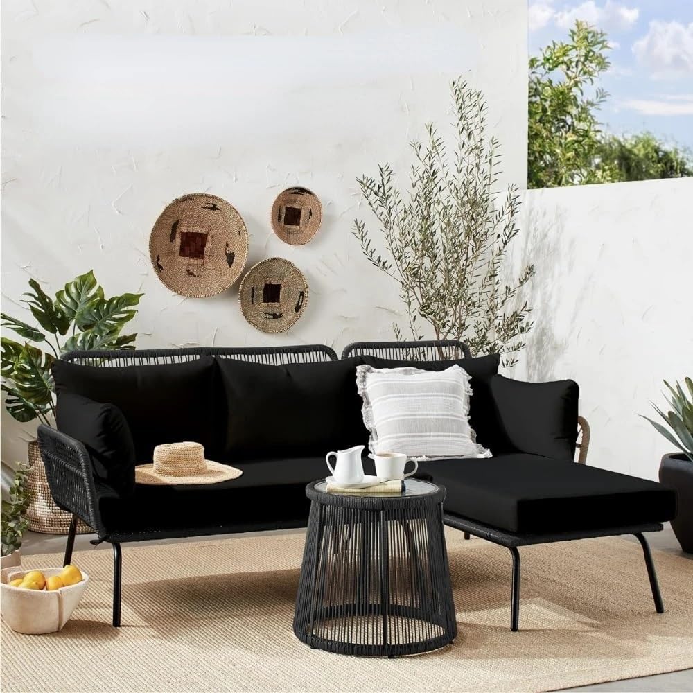 Outdoor Furniture Set, Outdoor Furniture, Patio Conversation Sets, Outdoor Sofa Set, w/Thick Cushions, Detachable Lounger, Patio Sofa Set (Color : C)