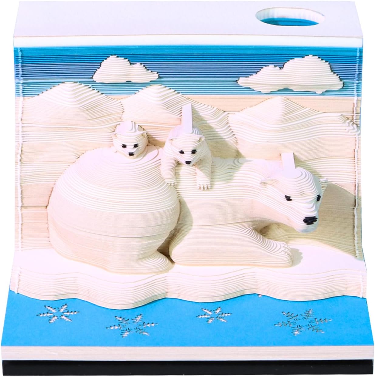 3D Art Calendar Memo Pad 2026,Time Piece Calendar 3D Double Sided Dunhuang Creative Rip Away Calendar Paper Carving Note