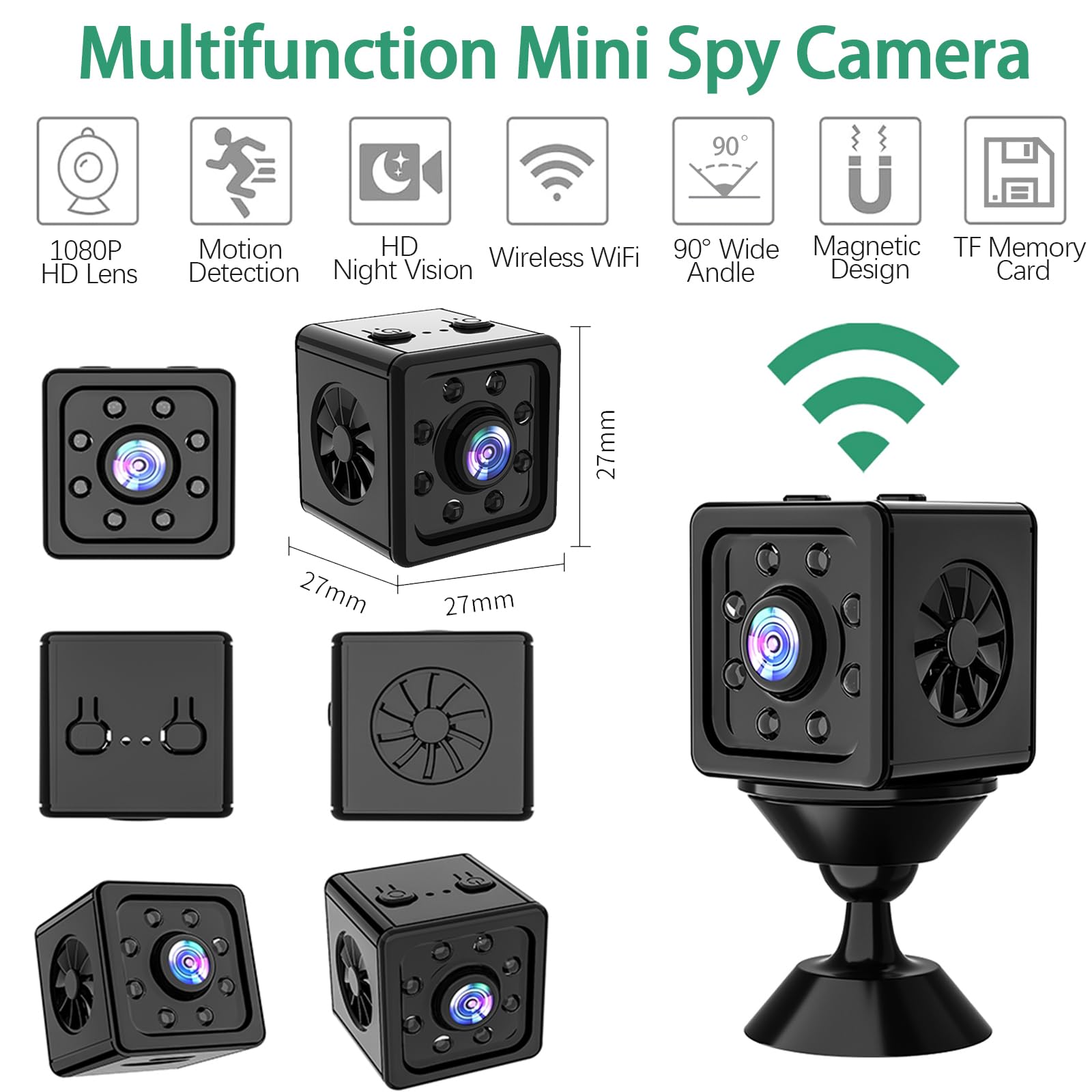 UYIKOO Caméra Espion, 5G Et 2,4G WiFi Camera Espion Cachée Détecteur De