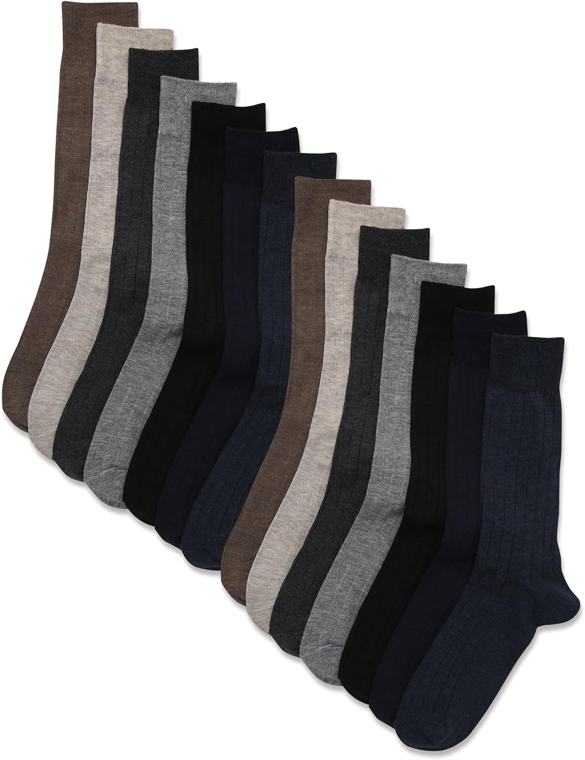 Van Heusen Mens 14 Pack Soft Stretch Moisture Wicking Dress Crew Socks
