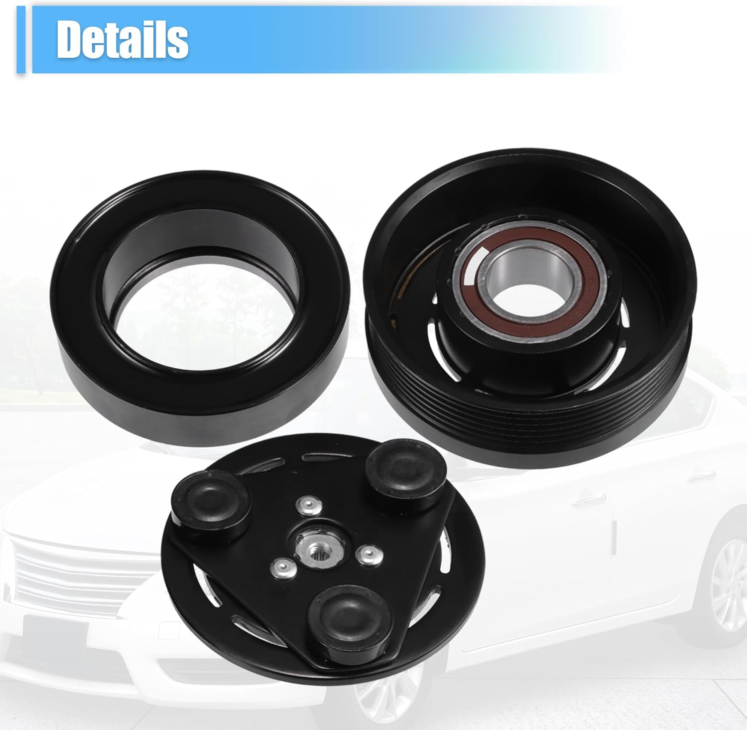 uxcell 1 Set AC Compressor Clutch Kit Replace for FORD F-150 2004 2005 2006 8 CYL 4.6L/5.4L