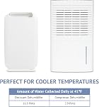 Ivation 13-Pint Déshumidificateur pour déshydratant compact et silencieux - Avec tuyau d'évacuation continu pour les petits espaces, salle de bains, grenier, espace crawl et placards - Pour les espaces jusqu'à 270 Sq Ft, blanc
