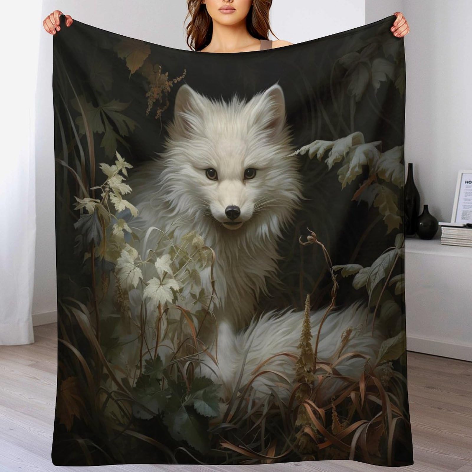 Couverture polaire flannel renard pour cocooning sur le canapé et nuits douces au lit