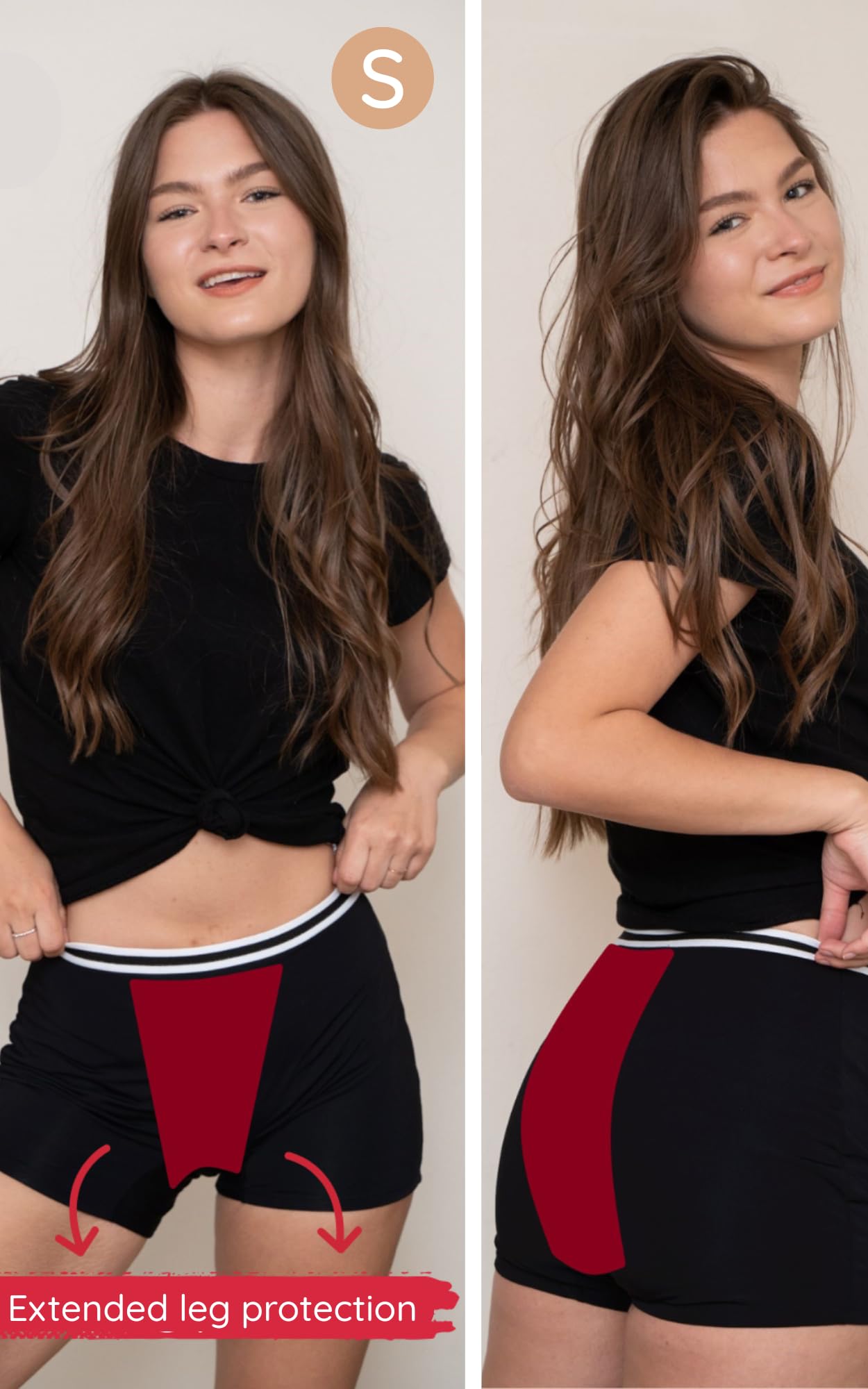 Absorbujące Majtki Menstruacyjne = 3 tampony - Nadają się do prania - Bawełna - Ekologiczne - Miesiączka - Majtki menstruacyjne - XXS/4XL