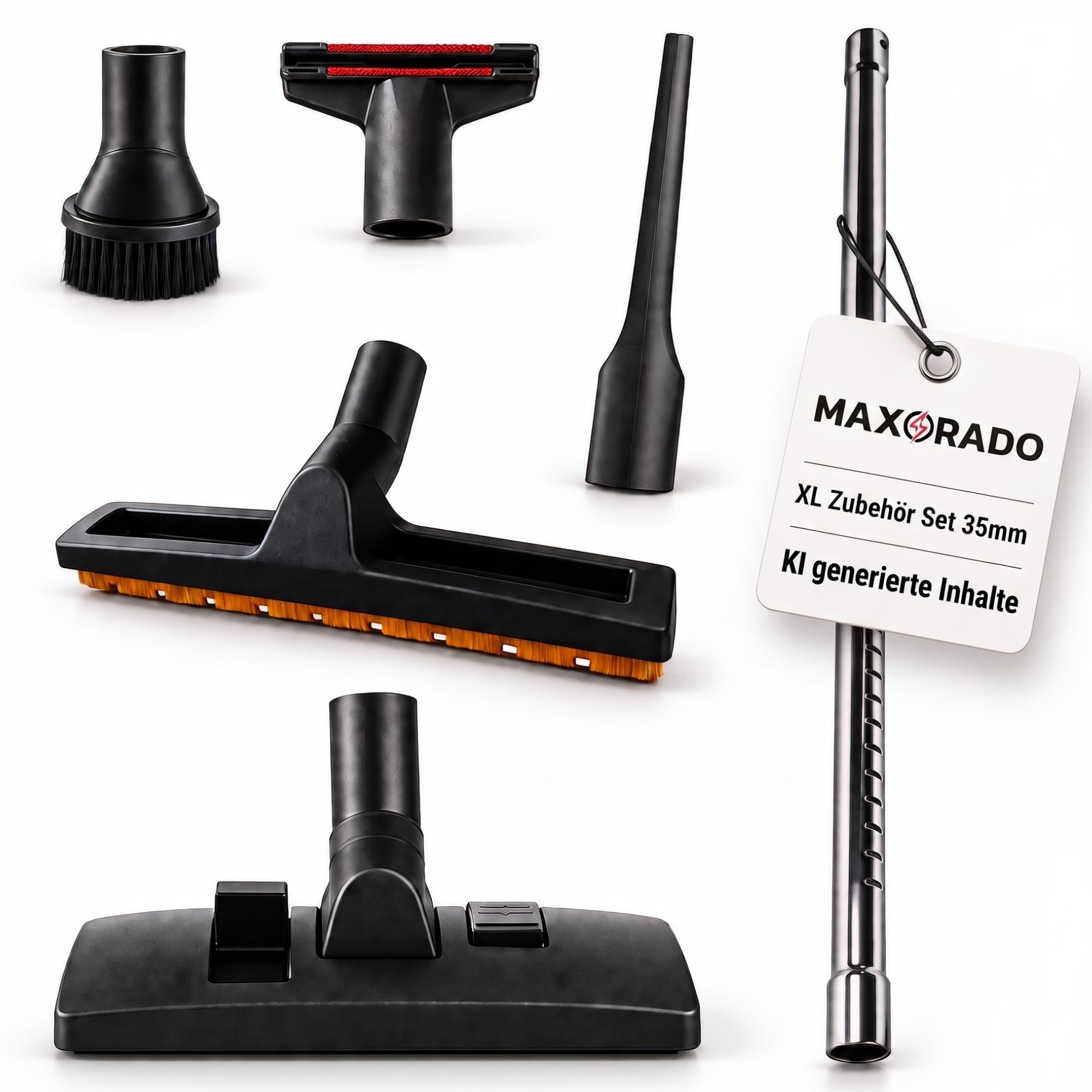 Set di accessori XL, 35 mm, tubo per aspirapolvere, spazzola per fughe, spazzola per mobili, tubo per aspirapolvere Bosch Siemens Einhell Kärcher DN35, pezzi di ricambio per originale