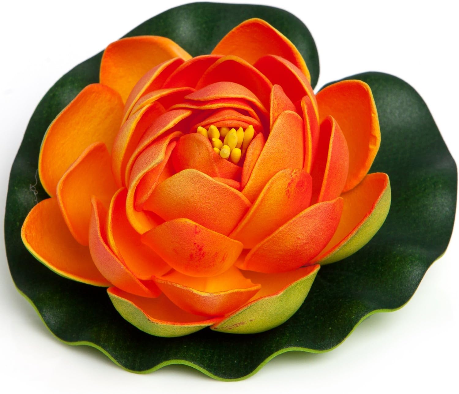 Simply Essentials Best Floating Flowers Set of 8 for Weddings - Pools - Holidays - Aquarium - Wedding Decorations - Hot Tubs - Small 4.5 Inches Each (Orange)