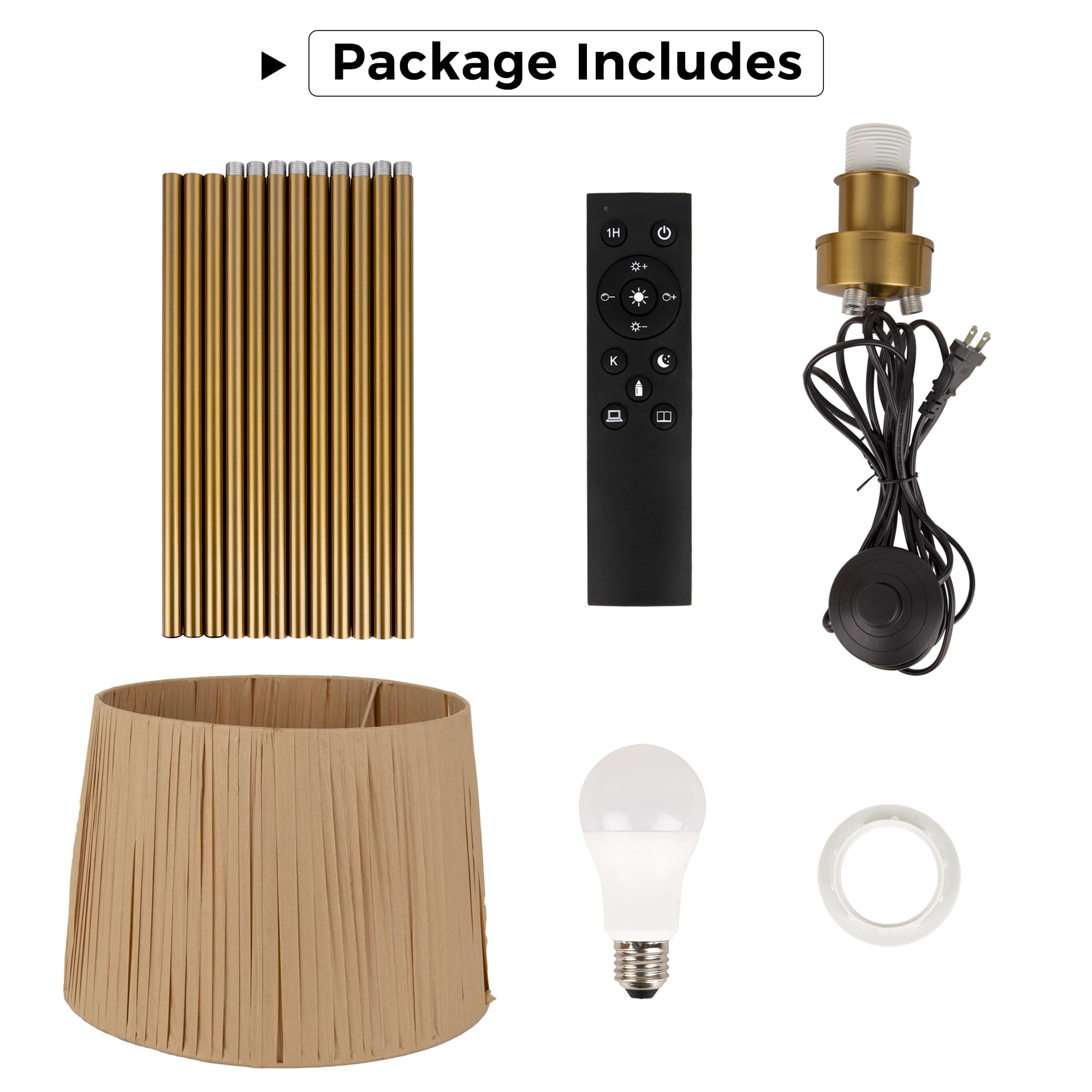 Allesin Bamboo Floor Lamp for Living Room,Bedroom,Stepless Dimmable&Color Temperatures LED Lamps,Standing Floor Light with Remote Control & Footswitch,Hand-Worked Rattan Shade,Boho,Farmhouse,Office