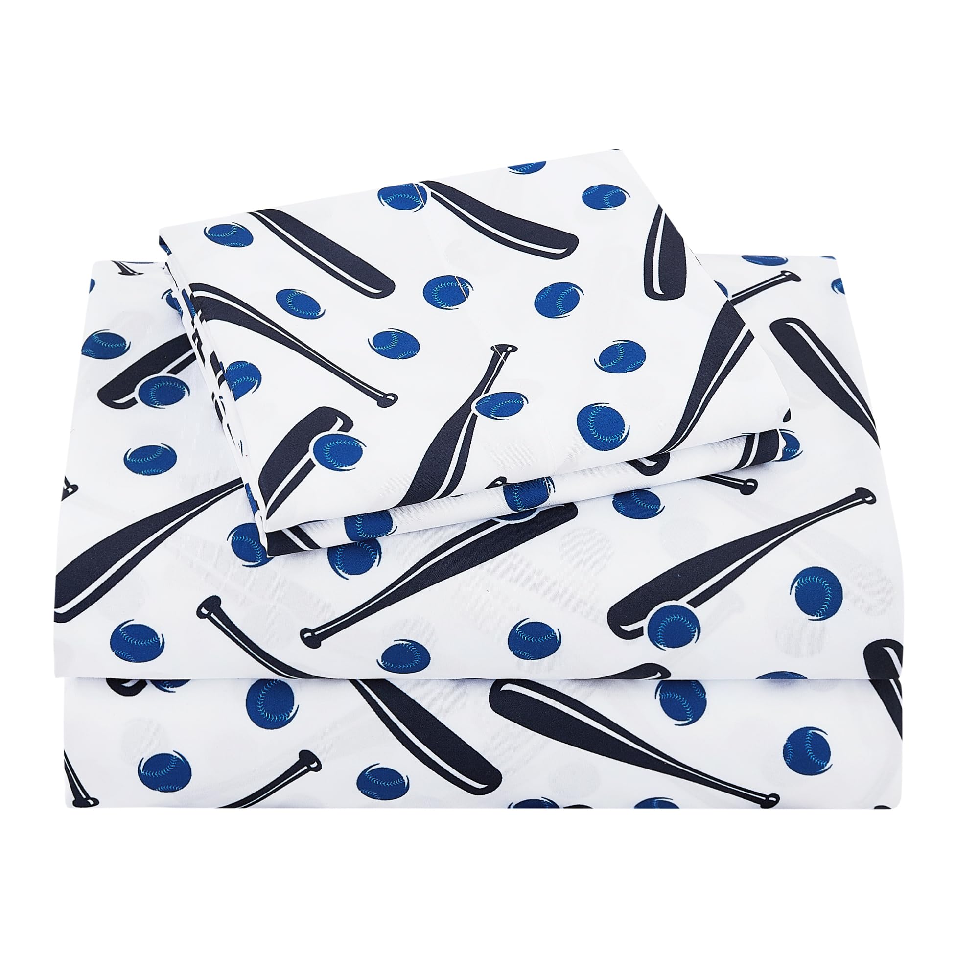 Viviland 3 Pieces Boys Twin Sheets Set Kids, Baseball Printed Sheets