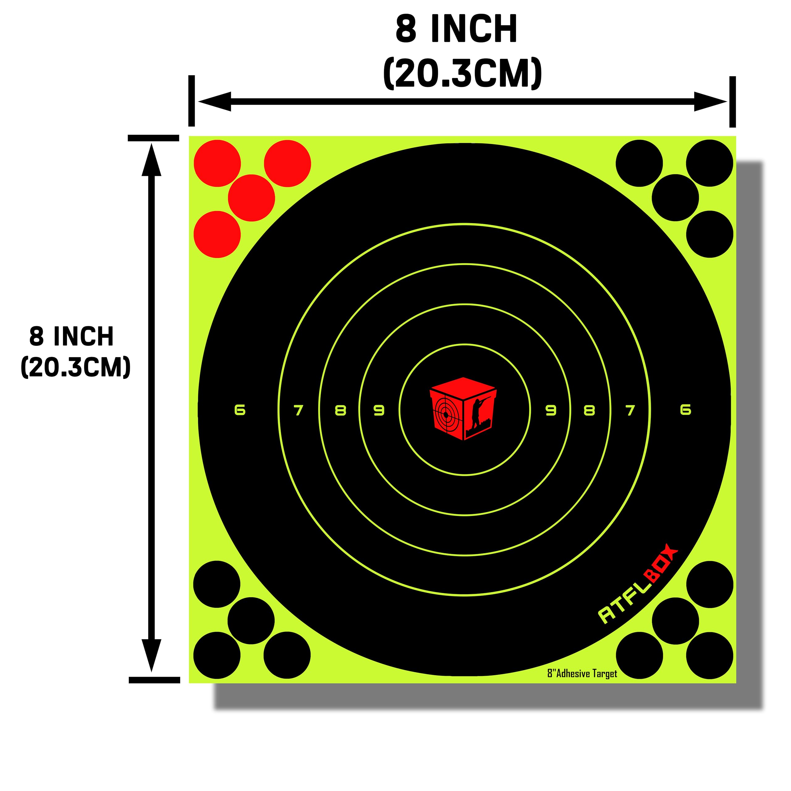 Cible adhésive Stick & Splatter 20,3 cm Jaune Fluorescent pour fusils pistolets airsoft BB plombs