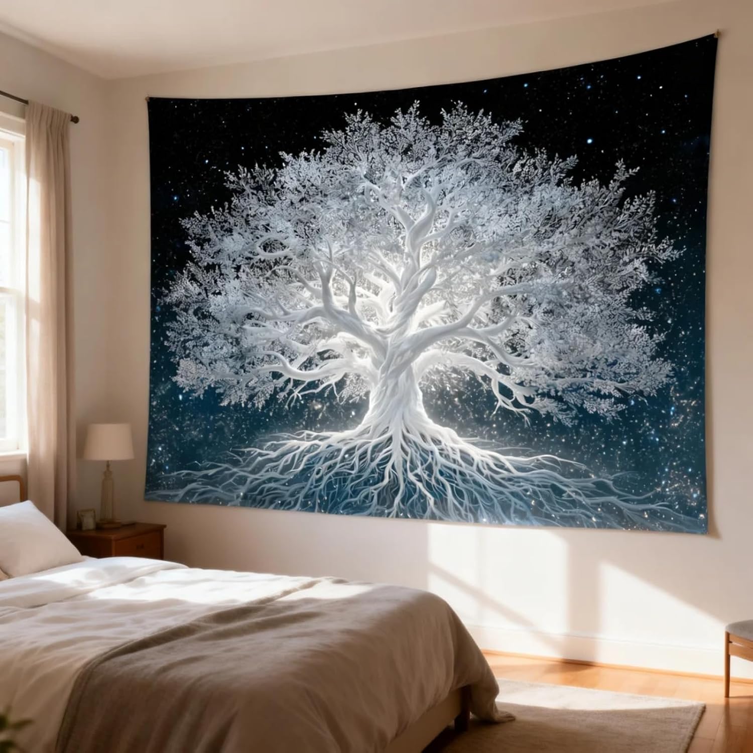 PSYHILAR Tree of Life Tapestry, Aesthetic Black and White Tapestries for Adults, Boho Wall Art Decor for Bedroom Living Room (80 x 60 Inches) image 3