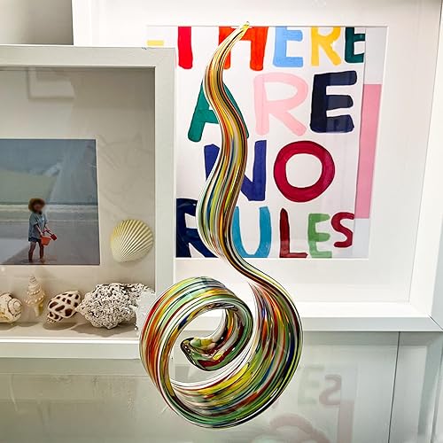 Miniatura 4 de Escultura de cristal soplado a mano de 11.4 pulgadas de alto, escultura de arte estilo Murano, estatuas de decoración del hogar, decoración del