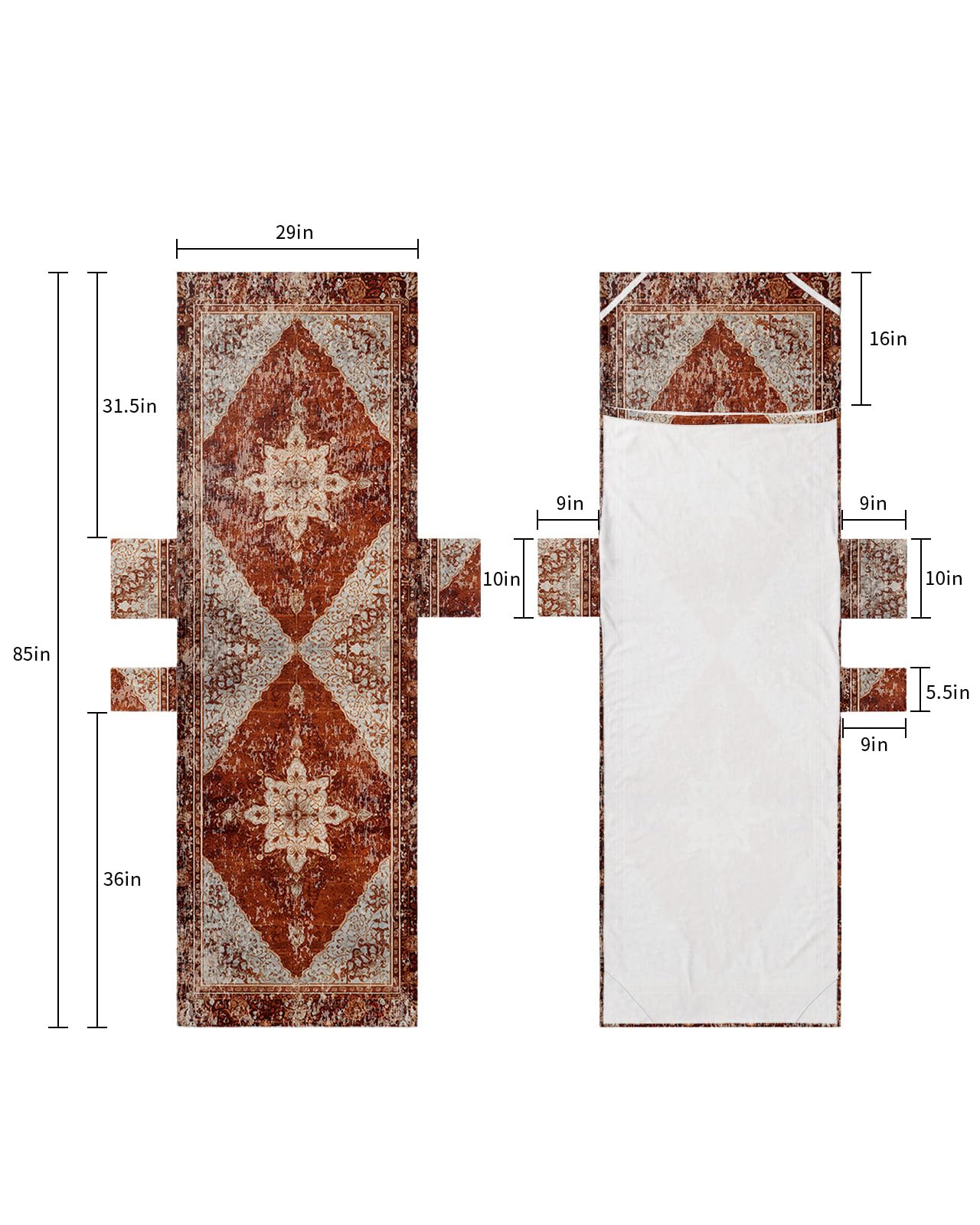 Retro Brown Beach Lounge Chair Towel Cover, Soft Chaise Lounge Towel with Side Pockets Patio Pool Chairs Cover for Beach/Pool Sunbathing 29x85 Boho Western Modern Geometric Abstract Art