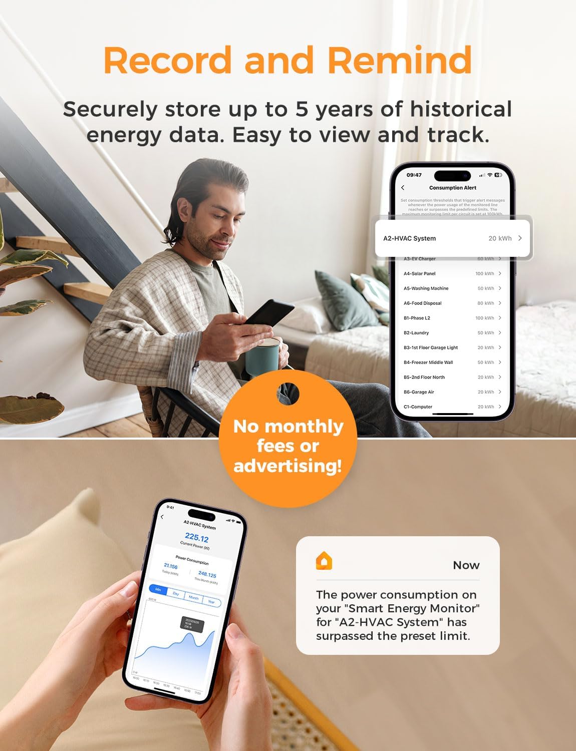 Refoss Smart Home Energy Monitor Real-Time Electricity Usage Monitor with 16x60A Circuit Sensor, Energy Meter, Local Data Storage with Open API & Web UI, Home Assistant, Solar Metering, ETL Certified - Image 9