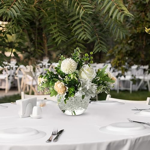 Miniatura 7 de Jarrón de burbujas de 12 piezas de 6 pulgadas de ancho x 5 pulgadas de alto, jarrón redondo de vidrio transparente a granel con cuentas de gel de