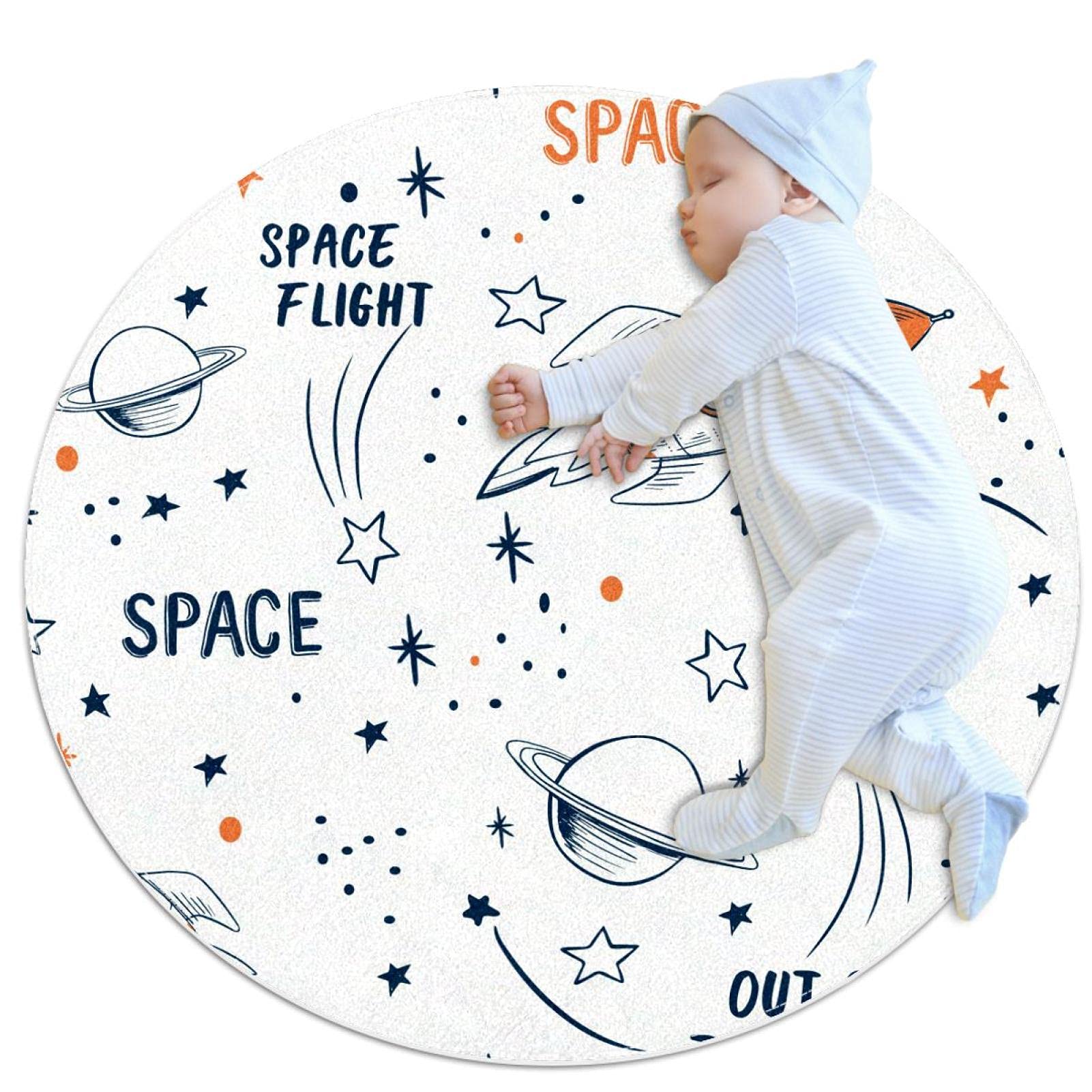 Tapis rond doux espace 100cm pour éliminer le froid du sol en chambre