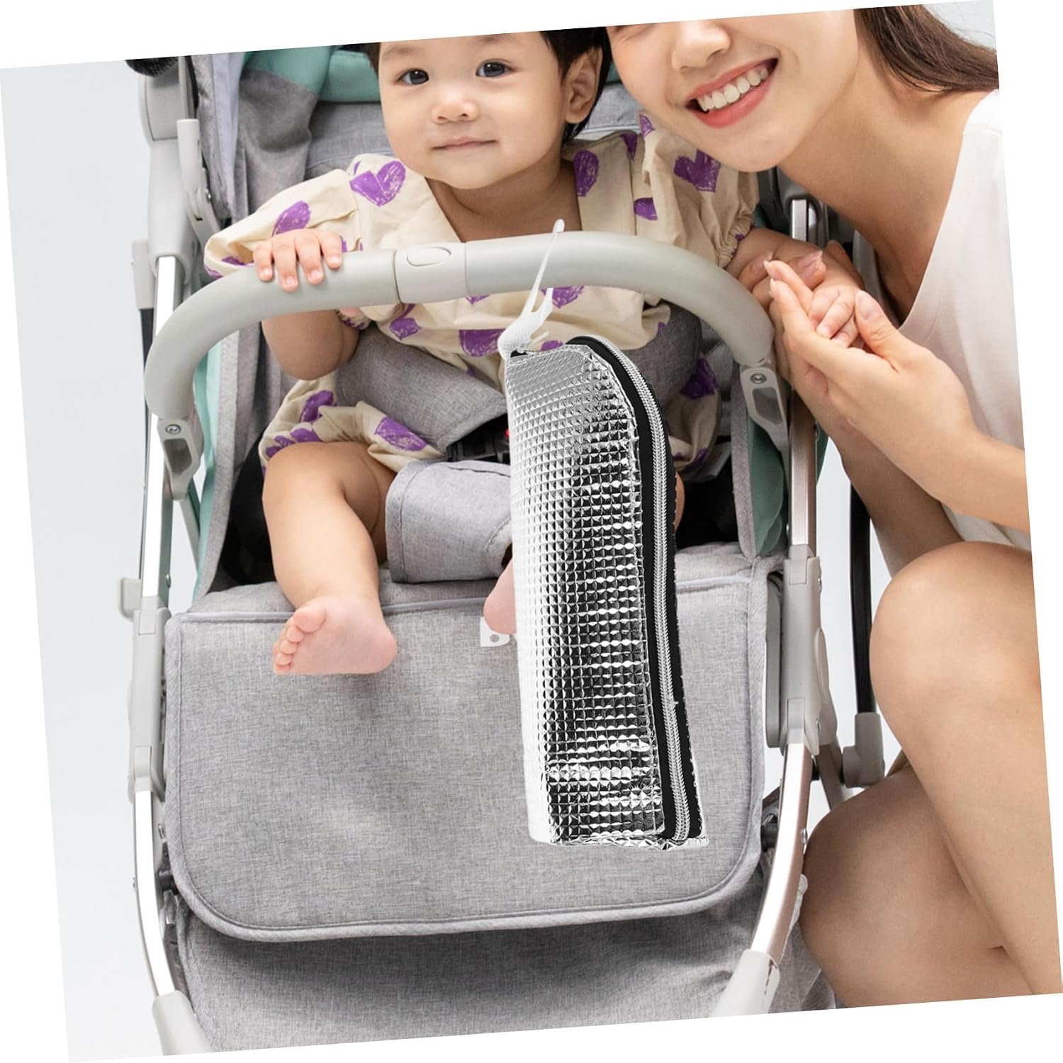 VICASKY 2pcs Insulated Aluminum Foil Bottle Warmer Bags with Plush Lining Thermal Bottle Tote for Stroller and Outdoor Activities Leakproof Multifunctional Compact Storage and Milk