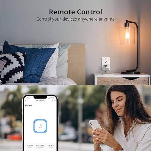 Miniatura 5 de SONOFF Enchufe inteligente S31 con monitoreo de energía, salida WiFi de 15 A, control remoto que funciona con Alexa, Google Home e IFTTT,