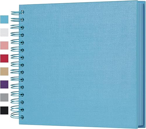 Miniatura 62 de potricher Álbum de fotos para scrapbook DIY de 8 x 8 pulgadas, 80 páginas, papel kraft grueso en blanco amarillo, libro de recuerdos para bodas