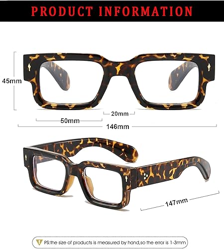 Miniatura 7 de ZIMUSUN Gafas cuadradas de marco grueso para mujeres y hombres, anteojos rectangulares de moda para luz azul, anteojos para computadora