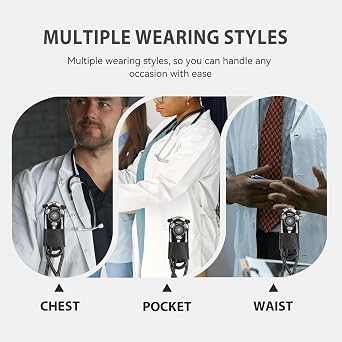 Stethoscope Holder Clip for EKO CORE 500™ – Lightweight PU Leather Hip Holder Clip for Physicians, Nurses, EMTs, and Medical Students