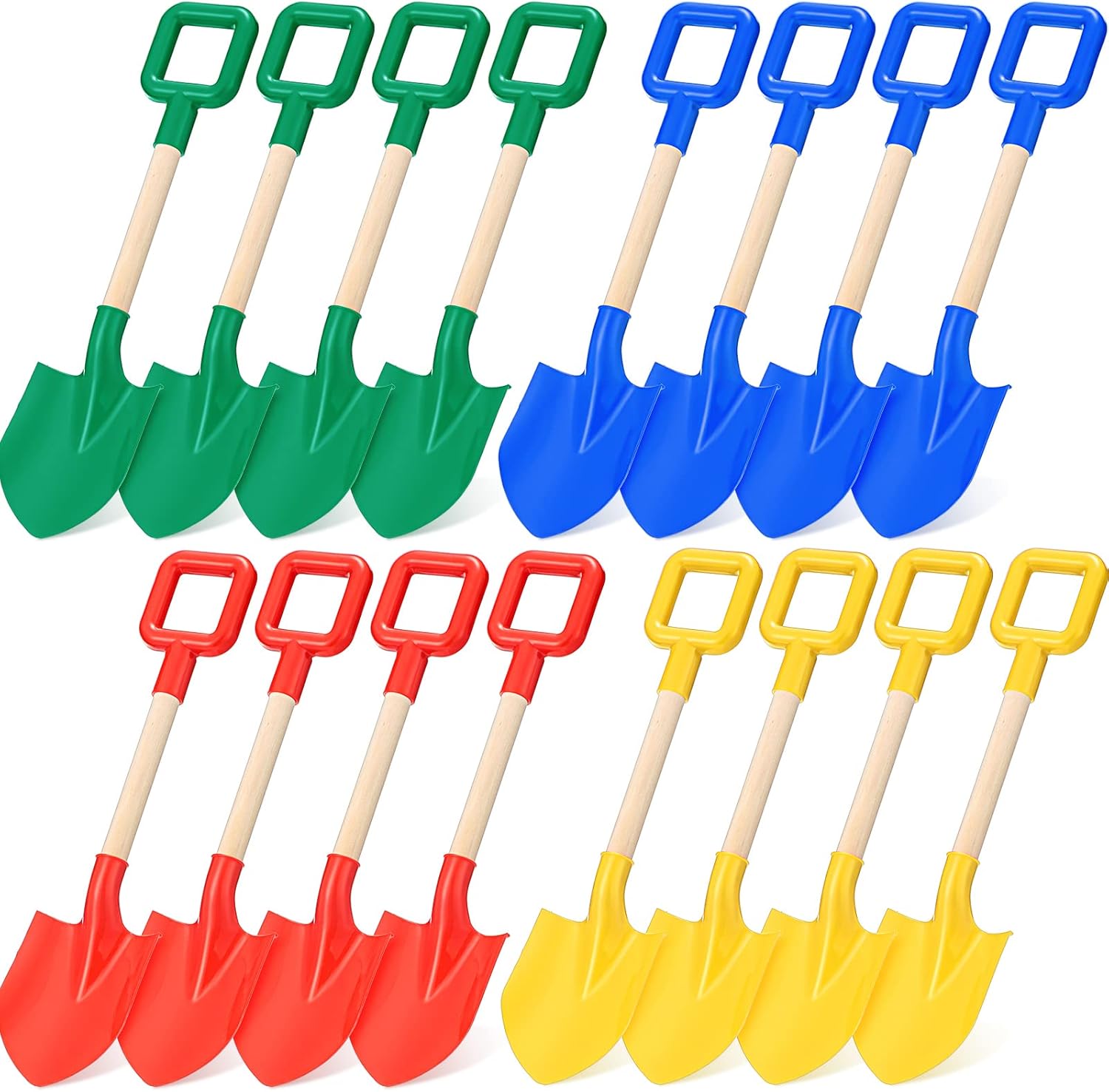 16 Pieces Kids Sand Shovels Bulk for Digging 16 Inch Long