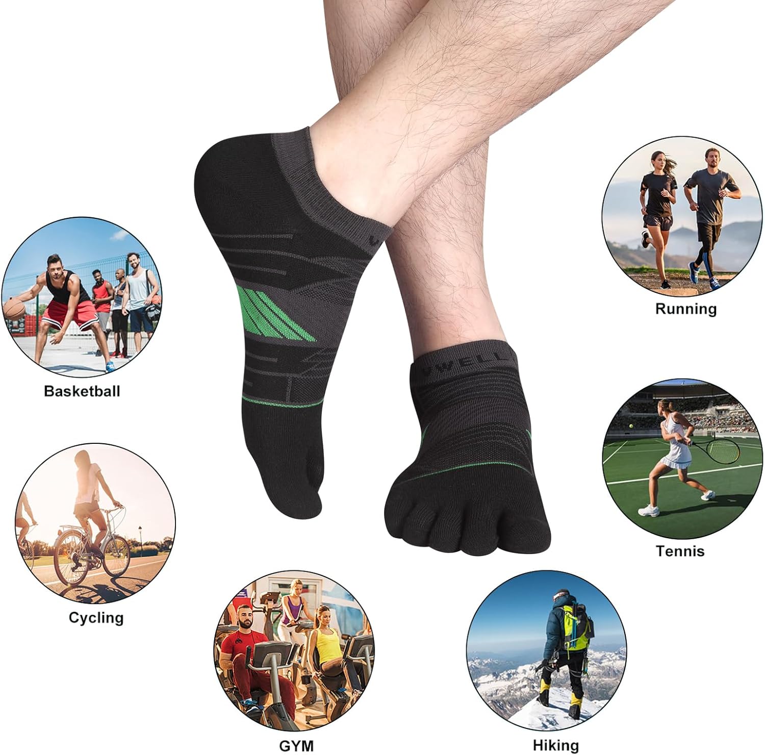 VWELL Toe Socks for Men and Women COOLMAX Five Finger Socks Athletic Running socks Sport Ankle Toe socks (3Pairs) - Image 6