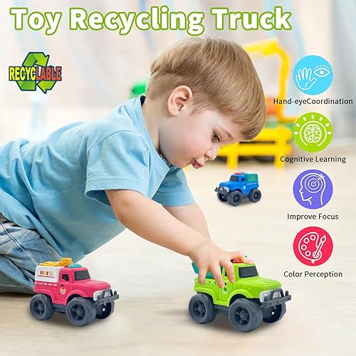 Miniatura 5 de Aigitoy Camión volquete de juguetes para niños pequeños, camión bio-plástico sostenible para niños de 3 años de edad, para interiores y exteriores,