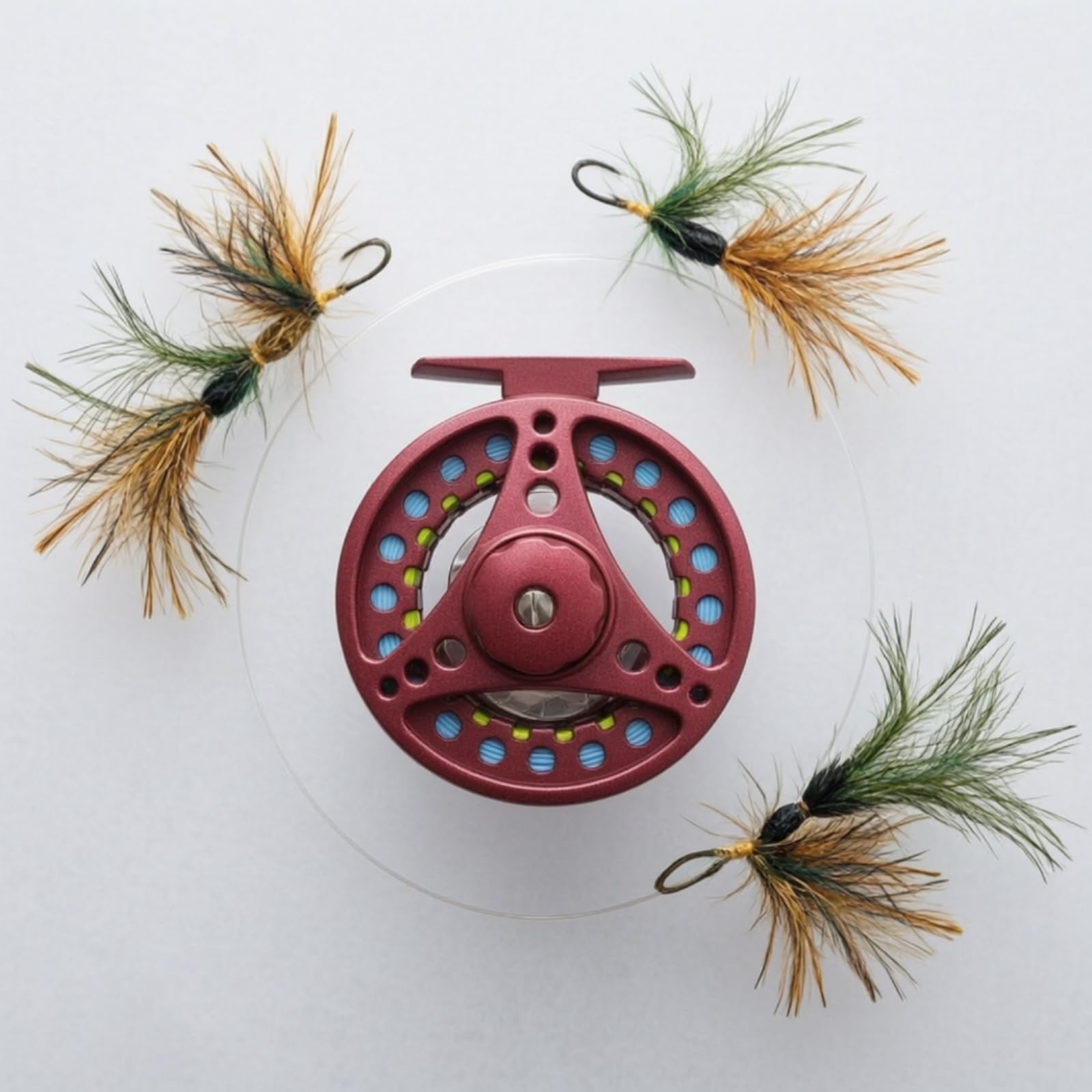 Carrete Pesca con Mosca Ligero Carrete Mosca con Línea Resistente para Pescadores
