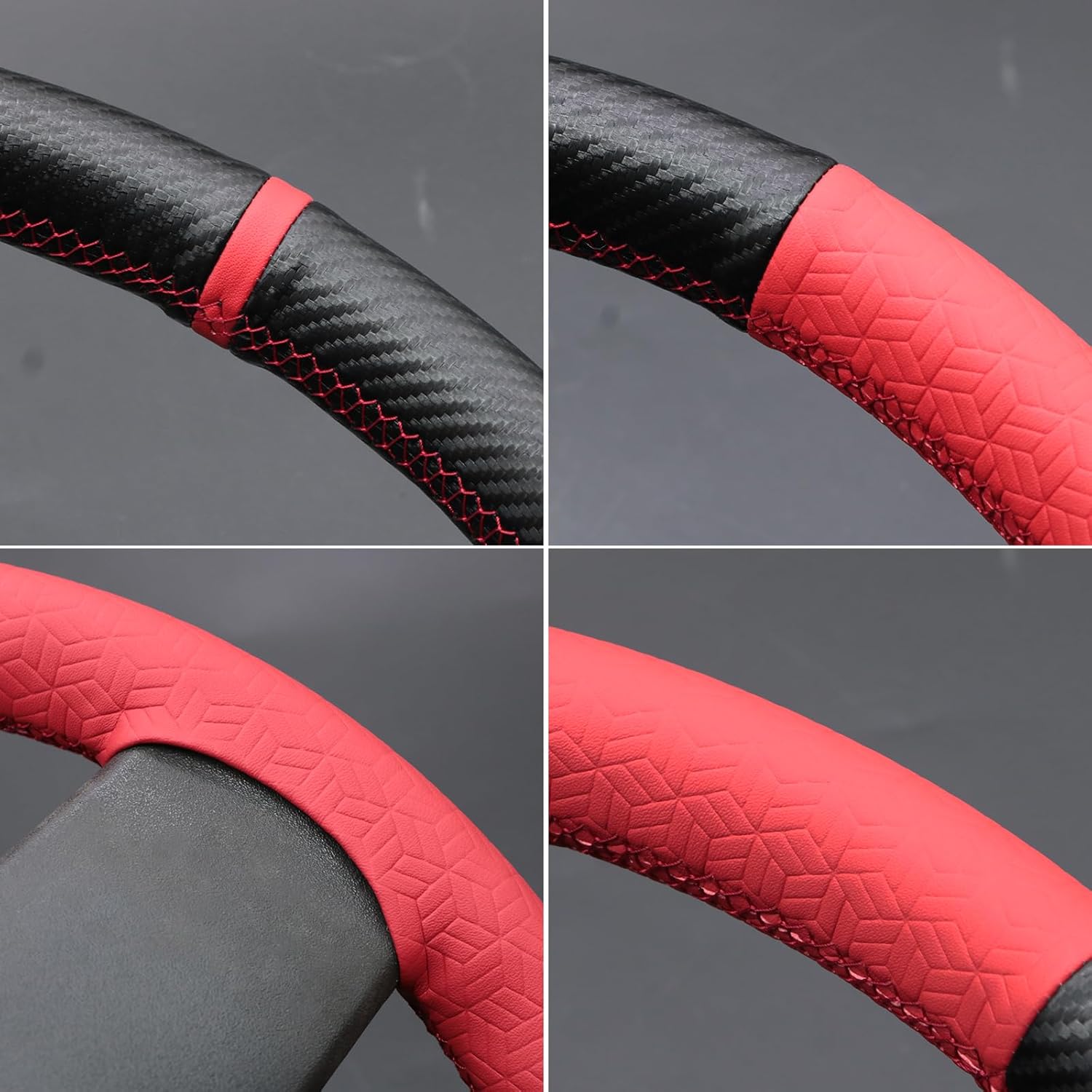 MEWANT Steering Wheel Cover for Ford Mustang 2005-2012 Hand-Stitched Steering Wheel Wrap