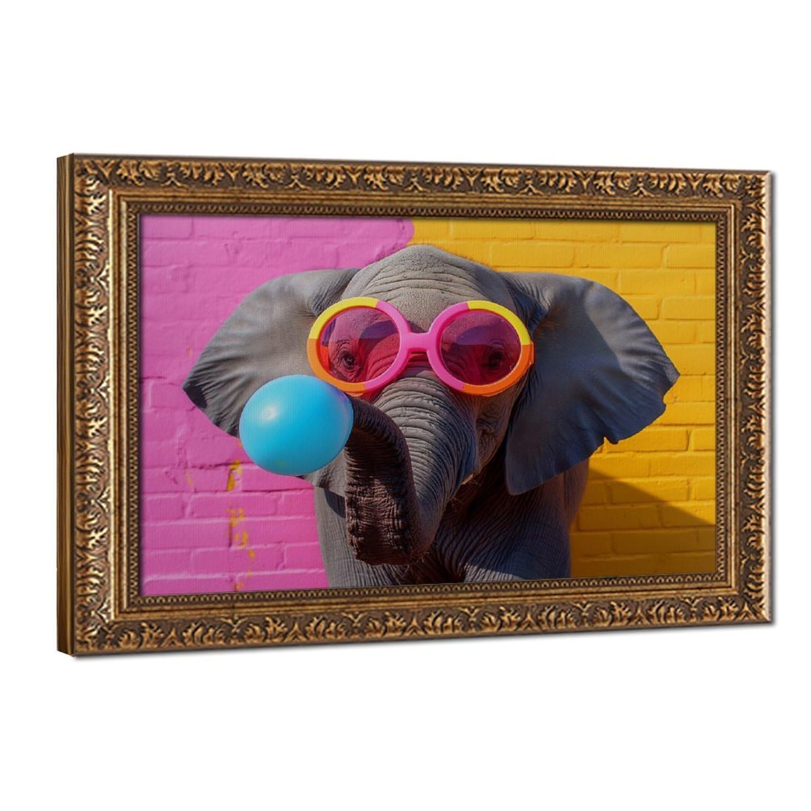 Bareronor Abstract Elephant Poster Canvas Poster Bedroom Decor Landscape Office Room Decor Gift 24" L X 36" W