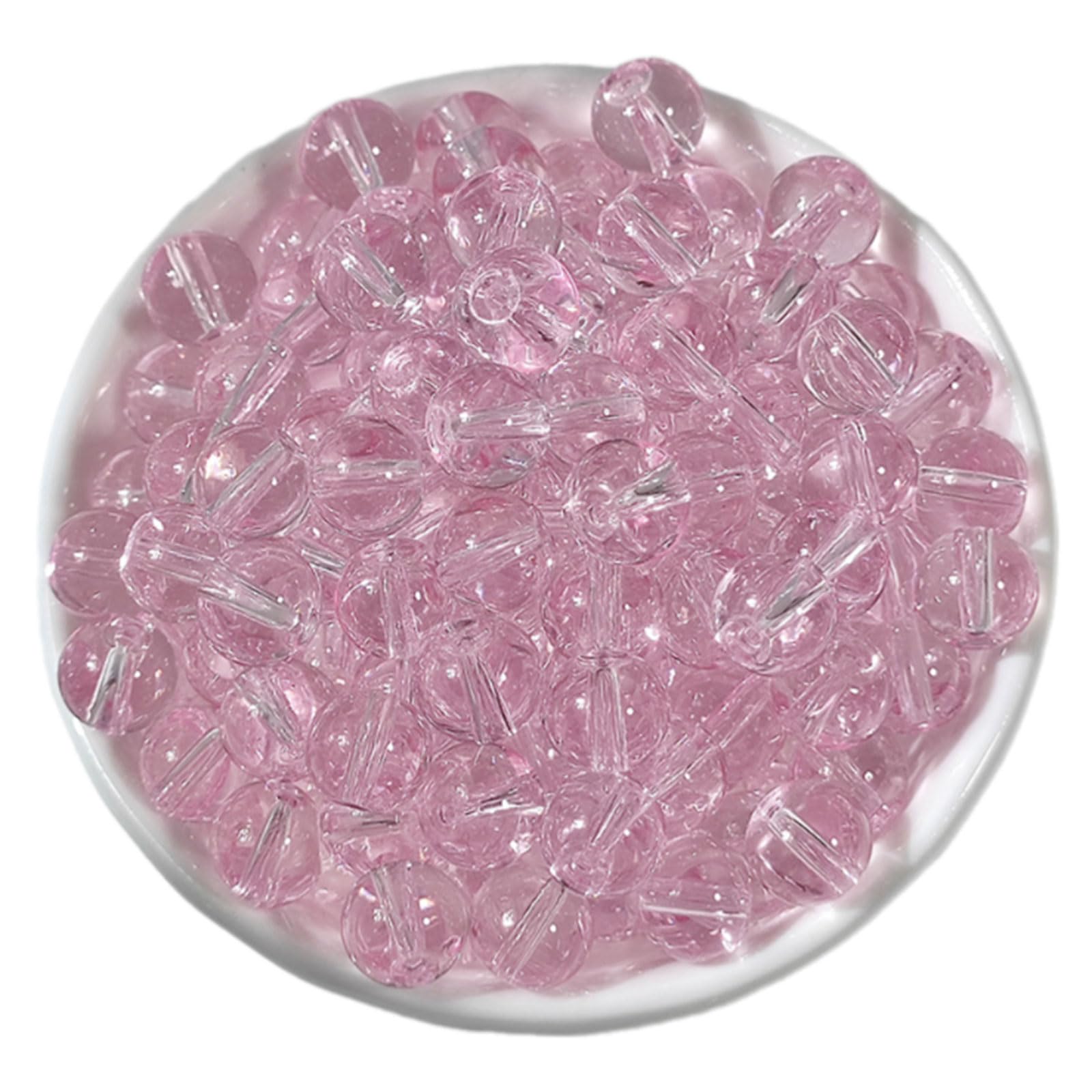 Carotoe B 100Pcs 8Mm Clear Eads Round Glass Eads With Hole Easy Threading For Jewelry Crafting Racelets Making Accessories Crystal