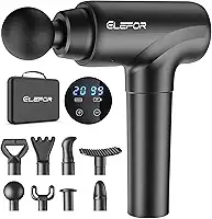 Pistola de massagem de tecido profundo, pistola massageadora de percussão nas costas para atletas pistola de massagem muscular para alívio da dor com 8 cabeças de massagem e 20 velocidades