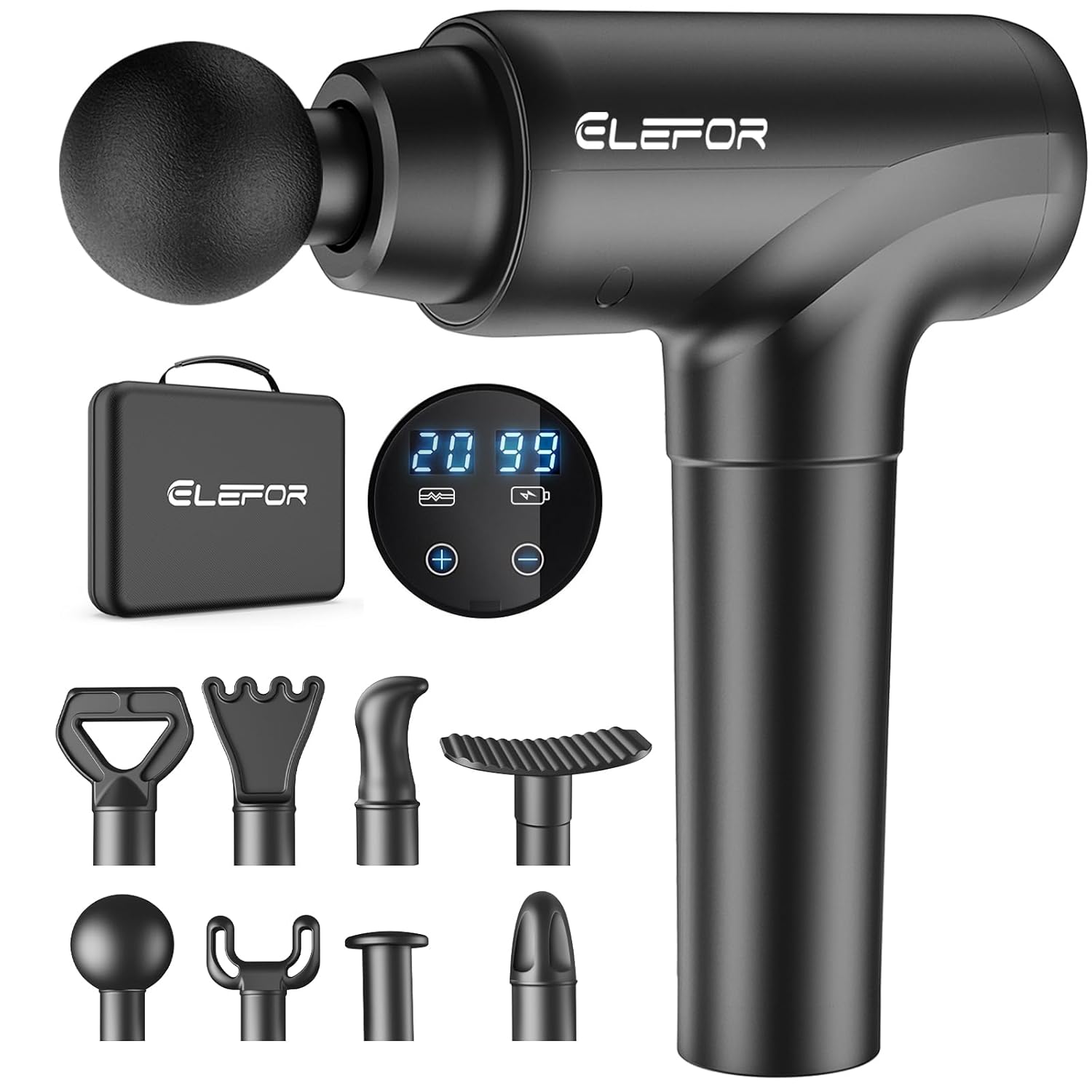 Elefor Massage Gun Deep Tissue Percussion Back Massager Gun for Athletes Muscle Massage Gun for Pain Relief with