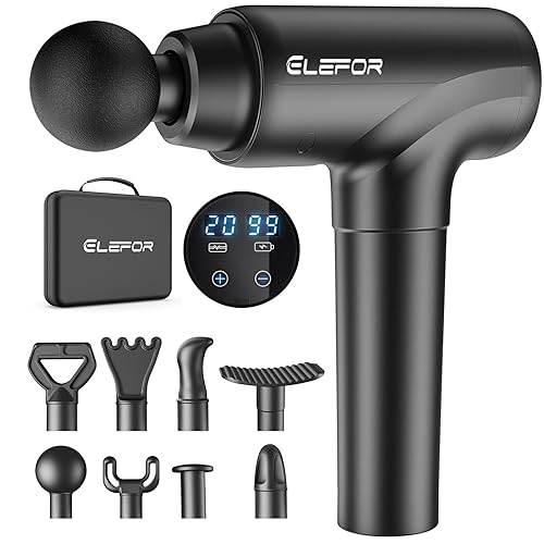 Elefor Massage Gun Deep Tissue,Percussion Back Massager Gun for Athletes