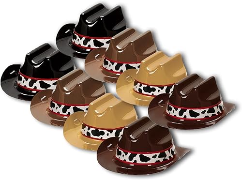 Amscan Mini sombreros de vaquero occidentales, multicolor, 2 15" x 4 45". 8 piezas
