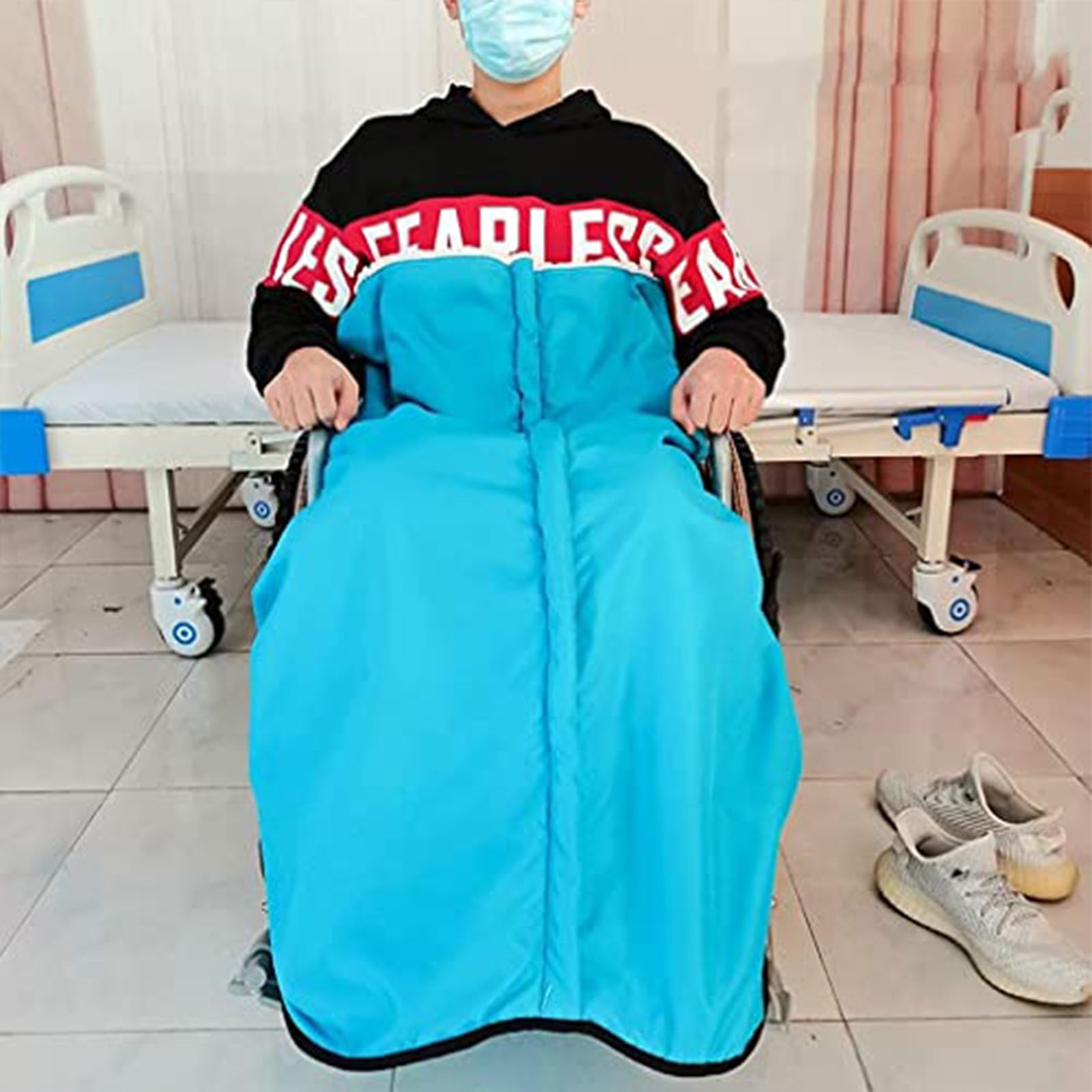 Manta Para Silla De Ruedas Cálida A Prueba De Viento, Saco Para Silla De Ruedas Con Forro Polar, Fundas Para Sillas De Ruedas Con Saco Deslizante Medio Envuelto Siamés, Para Accesorios Para Sillas De