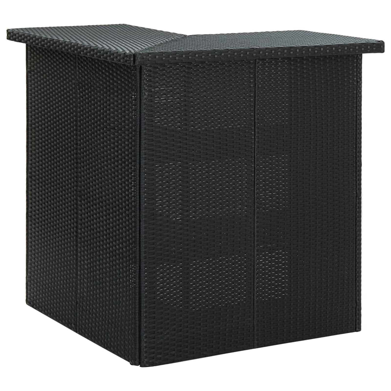 Iiaky Black Corner Bar Table 100X50x105 Cm Poly Rattan,Indoor Outdoor Patio Balcony Terrace Bistro Coffee Bar Table Furniture