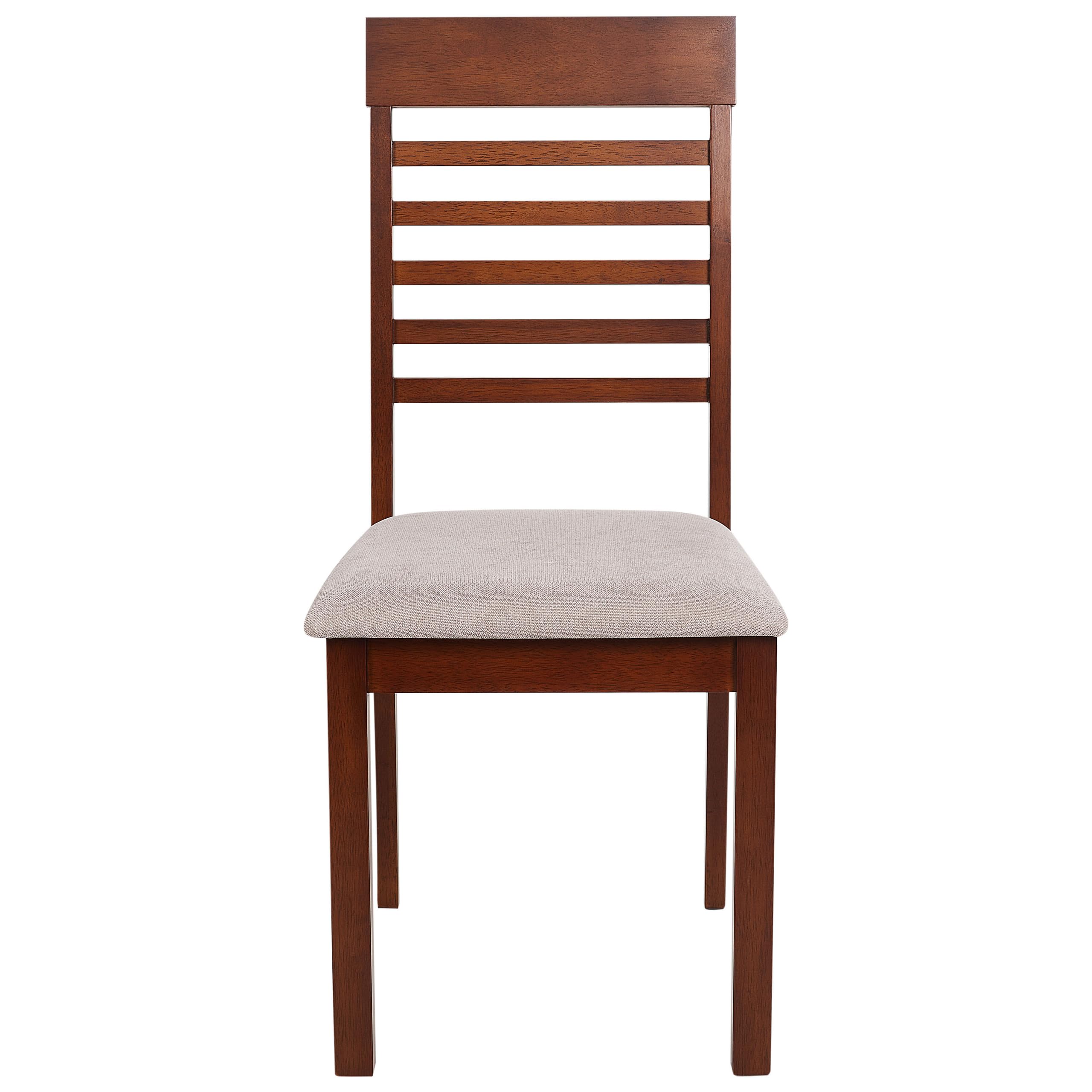 Beliani Lot de 2 Chaises en Bois Foncé Rembourrées Taupe Ortley