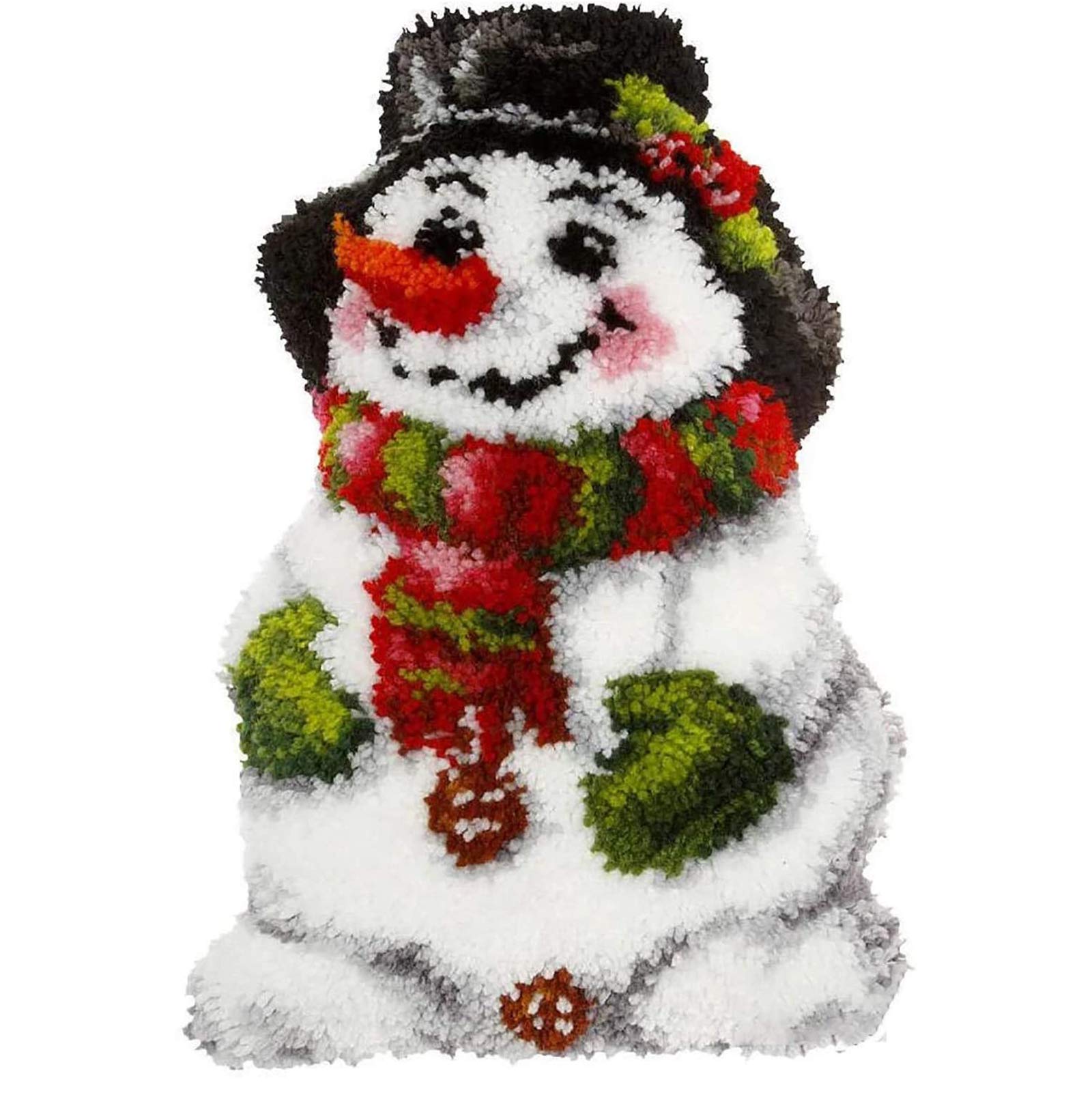 Miaollun Snowman Latch Hook Kits, Latch Hook Kits Rug Pattern Printed Crochet Craft For Kids/Adults 52X38cm