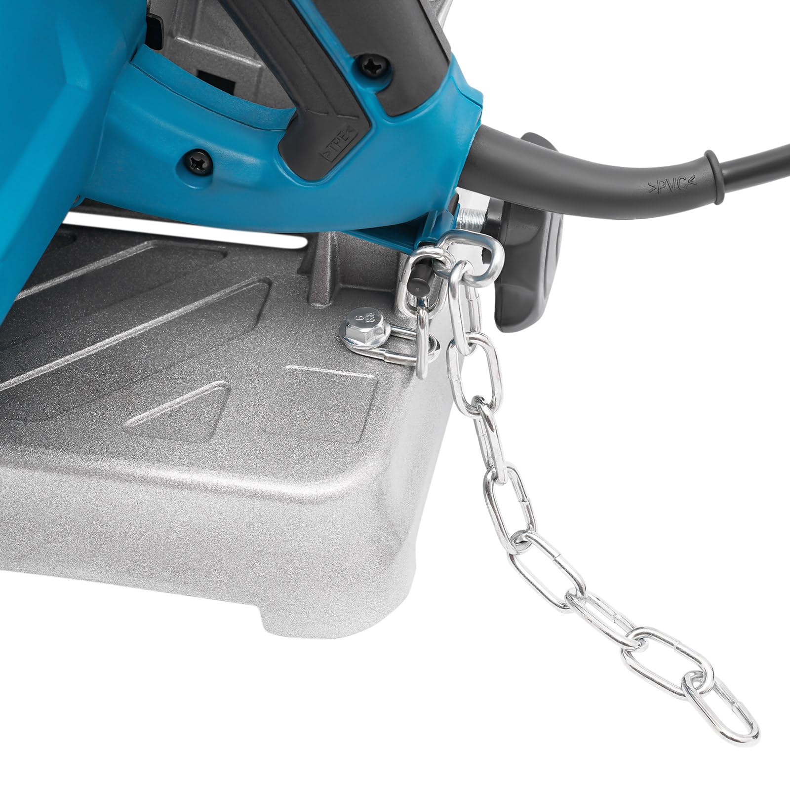 Scie à Onglet 1200W, Coupe Métal Précise 185mm 45° Angle Adjustable pour Acier Bois avec Moteur Cuivre - Bleu, Professionnel et Bricolage