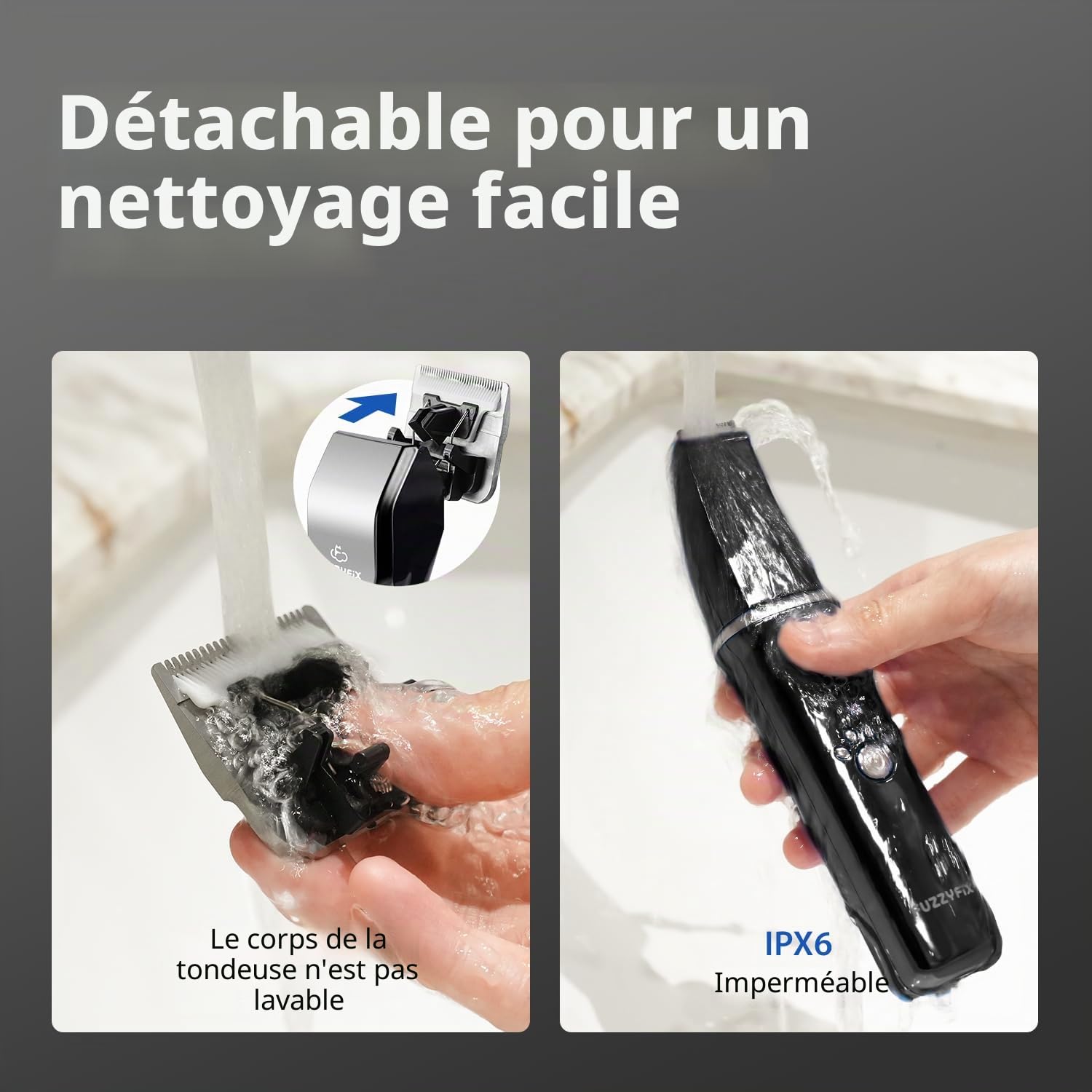 Tondeuses Chiens et Tondeuse pour Pattes de Chien 3 en 1,Sans fil, Cilencieuse et Puissante pour Poils Longs et épais,Noir