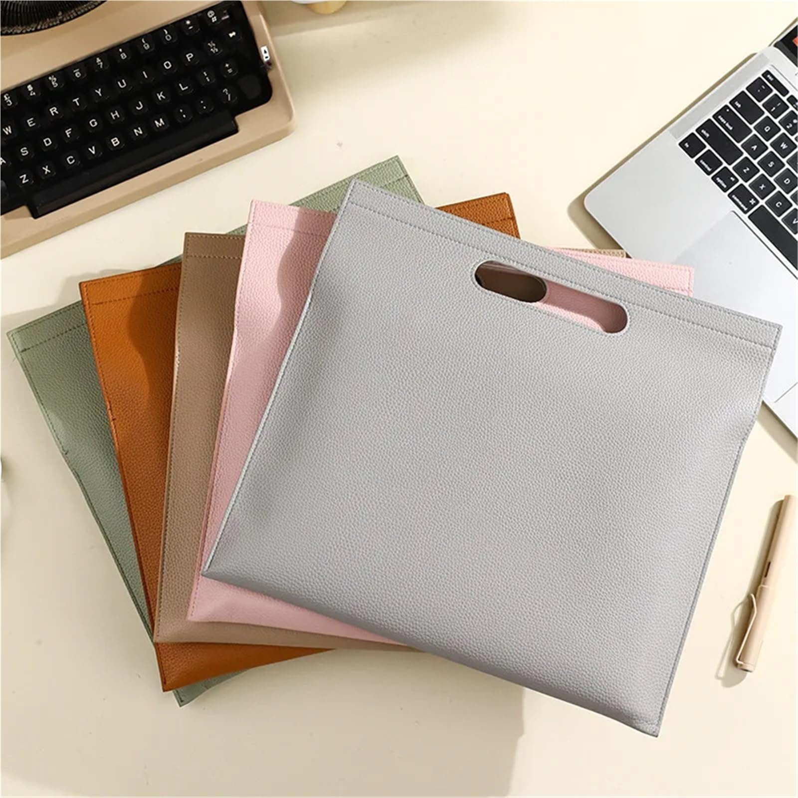 Skórzana torba na dokumenty, Leather A4 Document Bag With Magnetic Tablet Holder Multicolor 34 x 32 cm(Brown Orange)